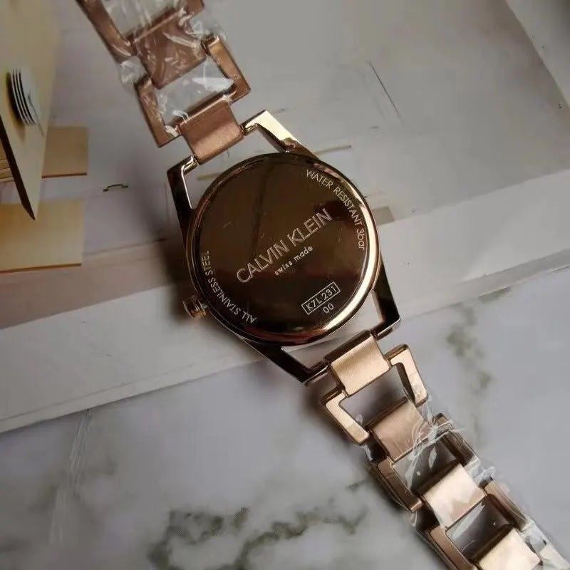 Calvin Klein Black Dial Rose Gold - Hình 6