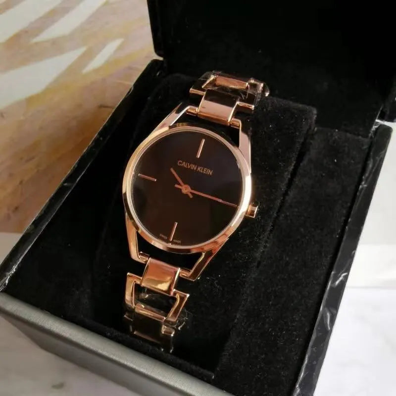 Calvin Klein Black Dial Rose Gold - Hình 3