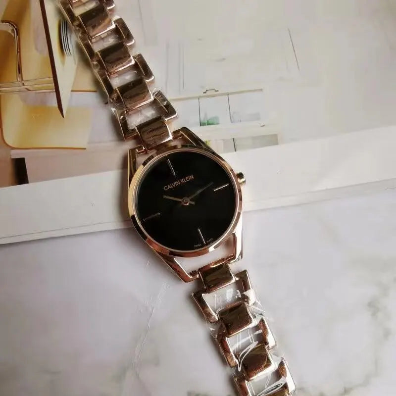Calvin Klein Black Dial Rose Gold - Hình 5