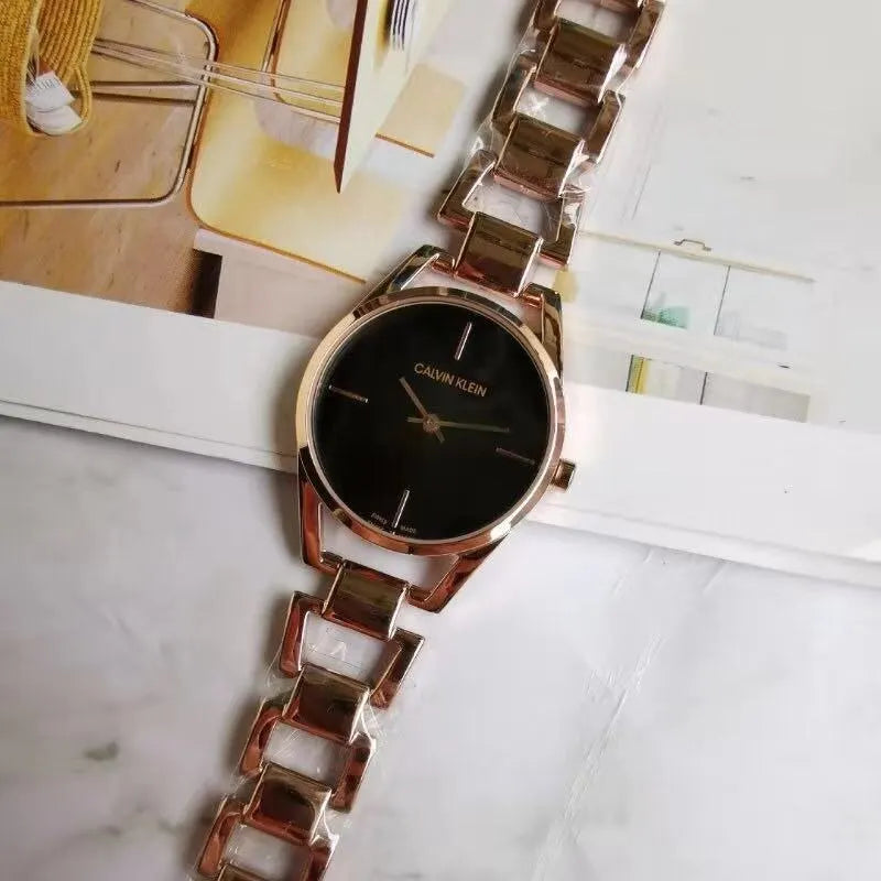 Calvin Klein Black Dial Rose Gold - Hình 4
