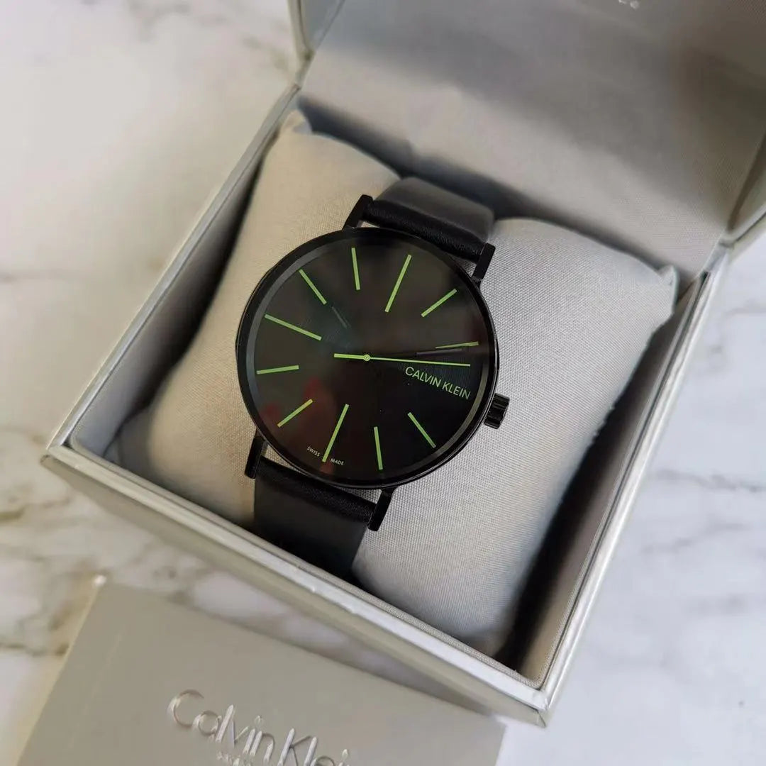 Calvin Klein Green Leather Watch - Hình 5