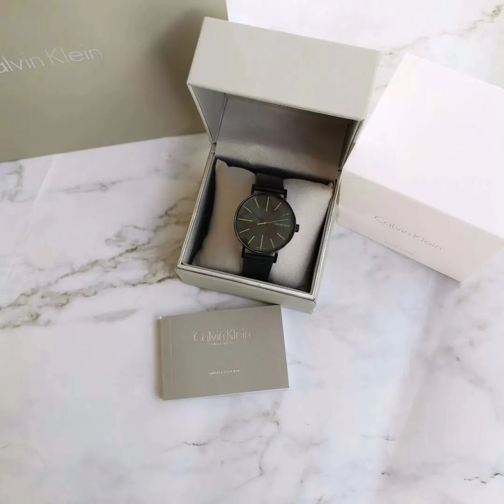 Calvin Klein Green Leather Watch - Hình 3