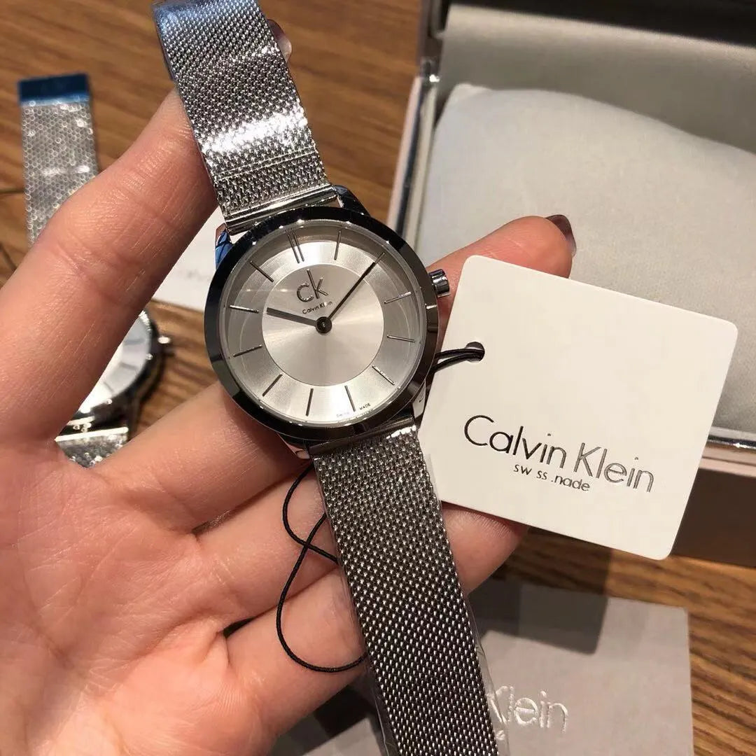 Calvin Klein Silver Mesh Watch - Hình 2