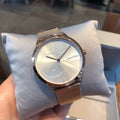 minimalist Calvin Klein Rose Gold Mesh Watch