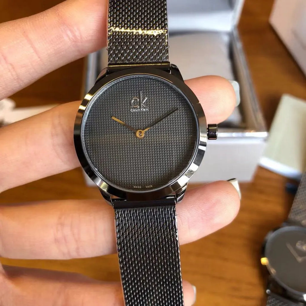 minimal Calvin Klein Black Mesh Watch - Hình 4