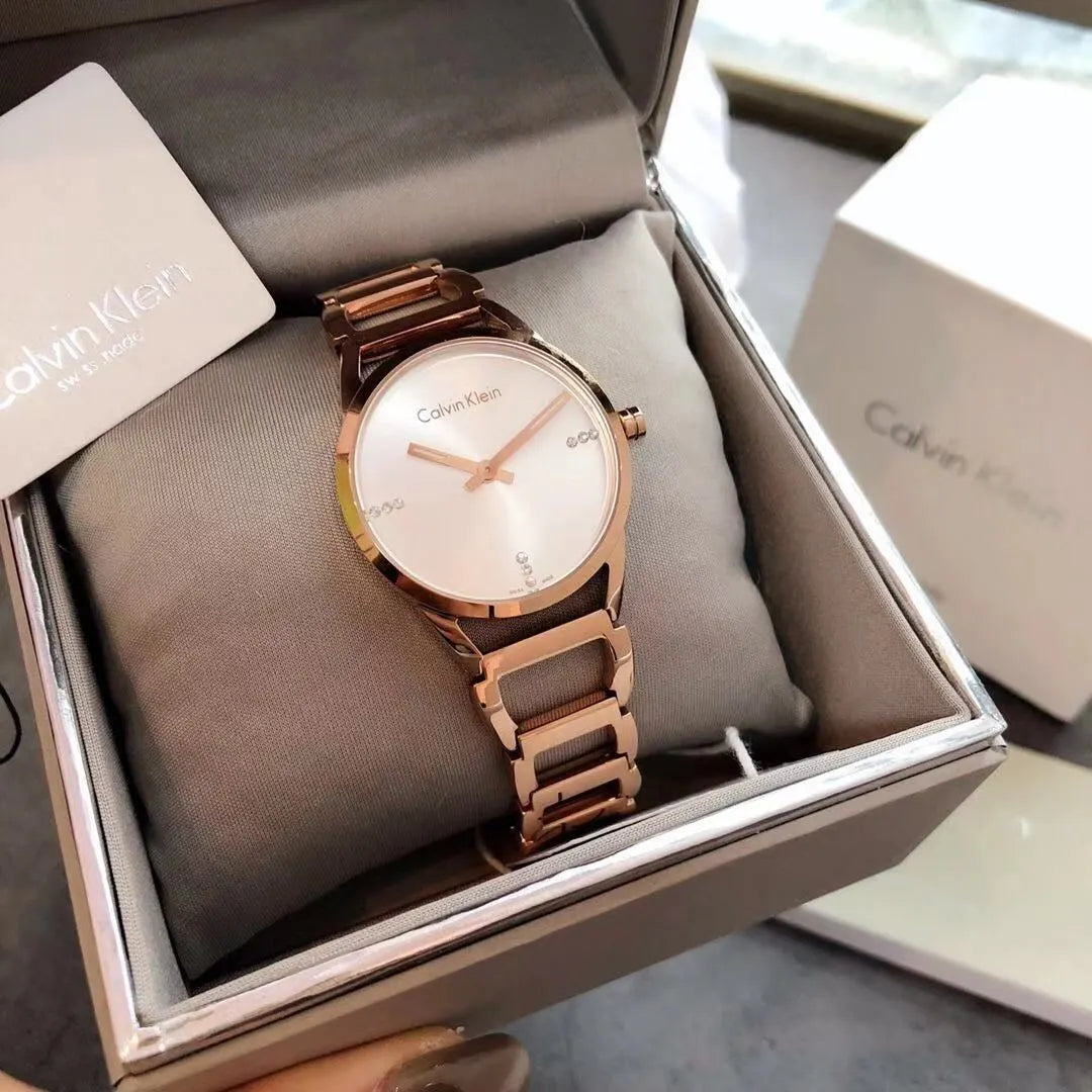 minimalist Calvin Klein Rose Gold Women's Watch - Hình 7