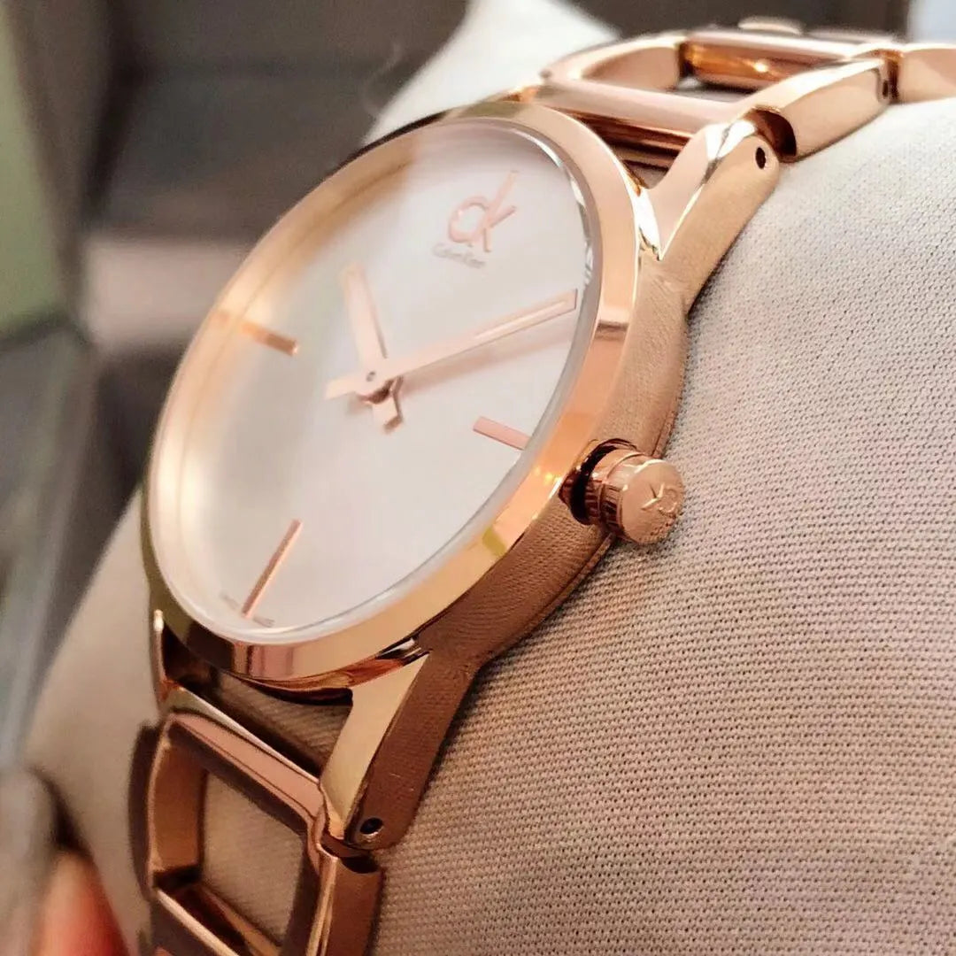 minimalist Calvin Klein Rose Gold Women's Watch - Hình 2