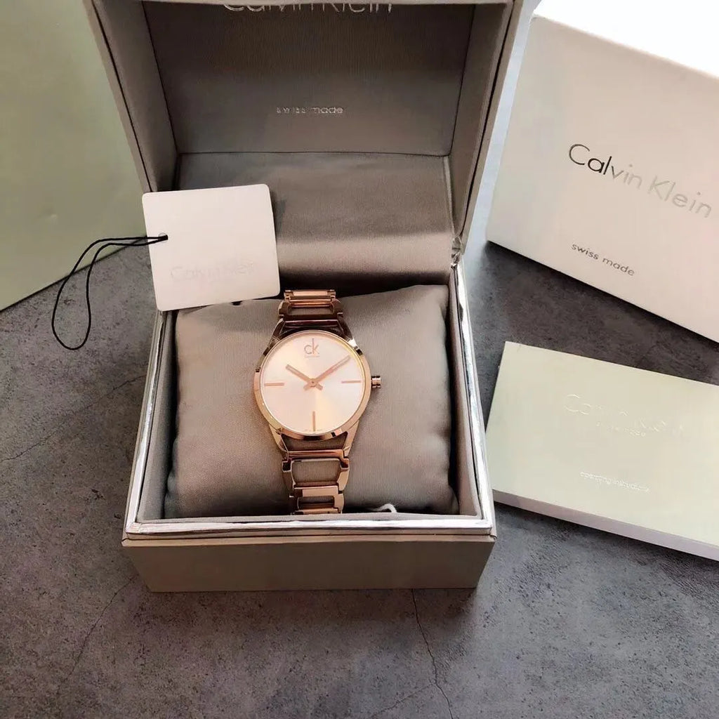 minimalist Calvin Klein Rose Gold Women's Watch - Hình 5