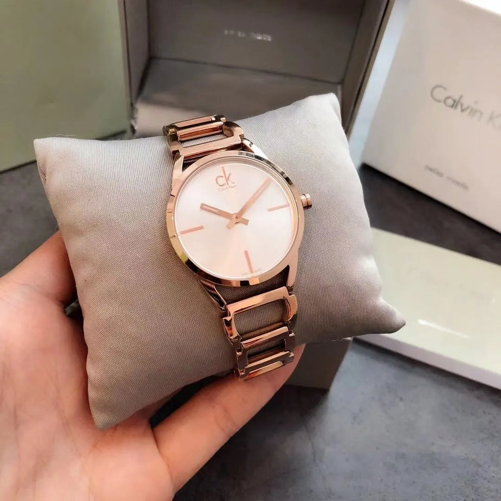 minimalist Calvin Klein Rose Gold Women's Watch - Hình 4