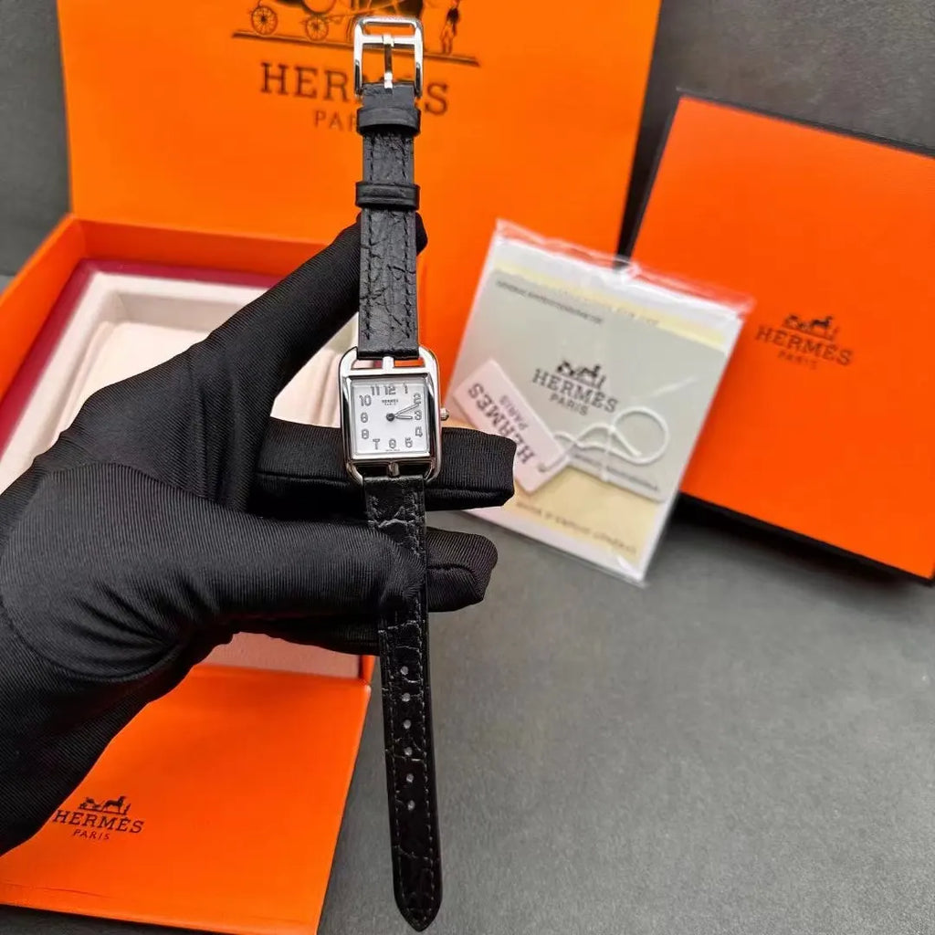 Hermès Nantucket Black Leather Women's Watch - Hình 2