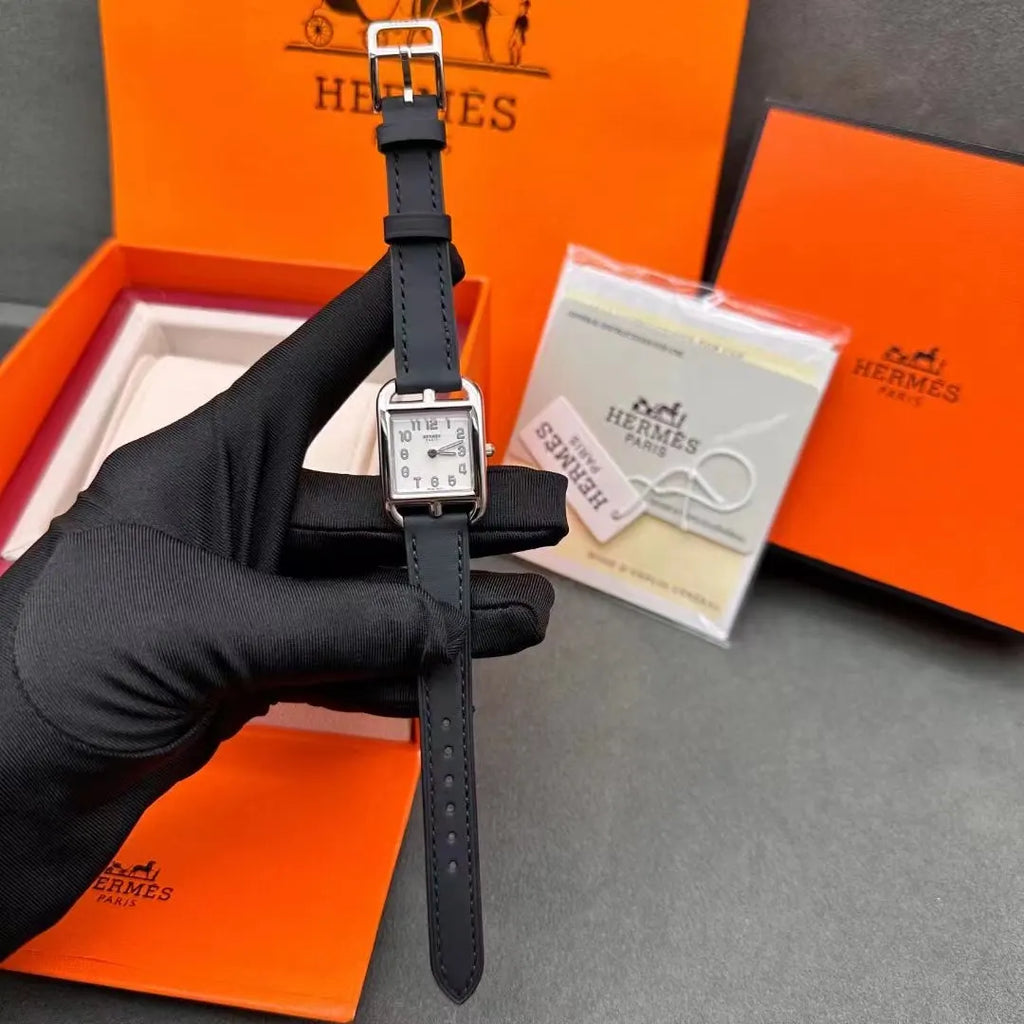 Hermès Nantucket Black Leather Women's Watch - Hình 3