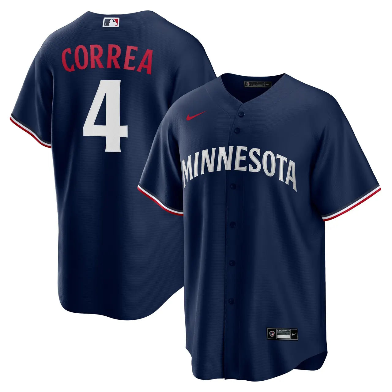 Nike Correa #4 Twins Navy Jersey