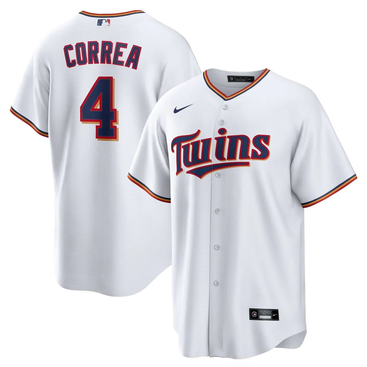 Twins Correa #4 White Jersey