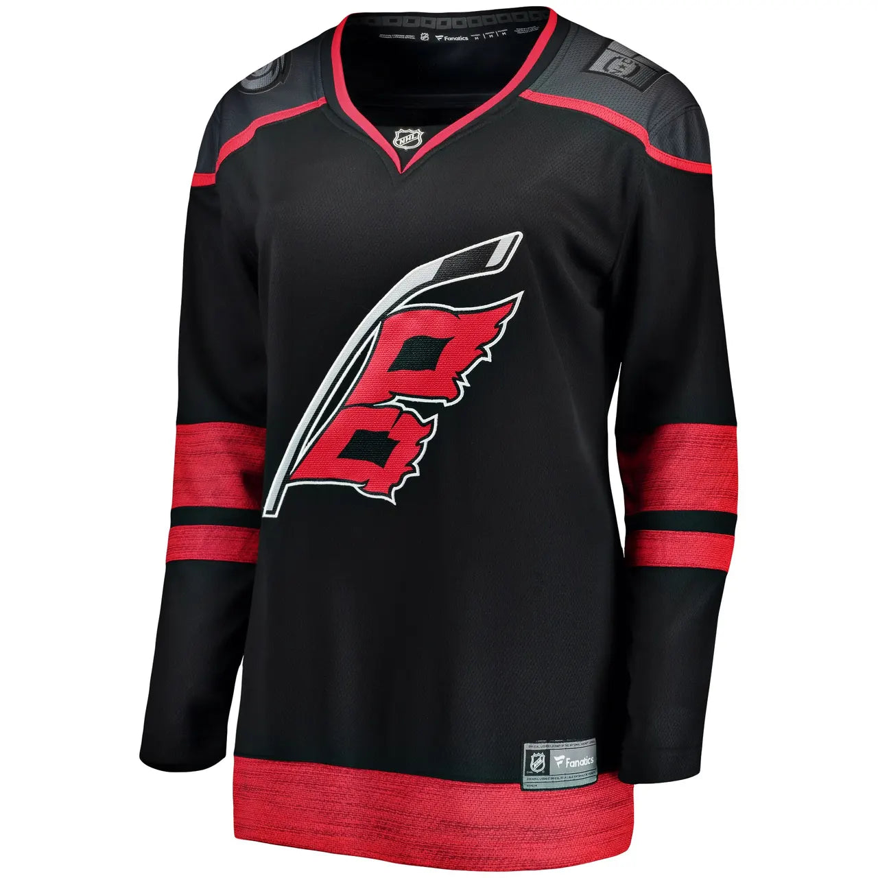 Hurricanes Black Red Trim Jersey - Hình 3