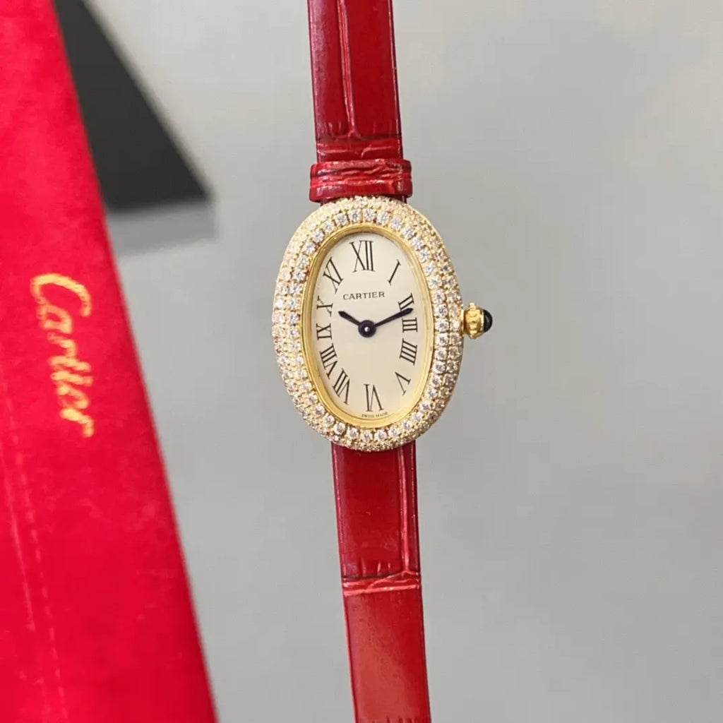 Cartier Diamond Red Strap
