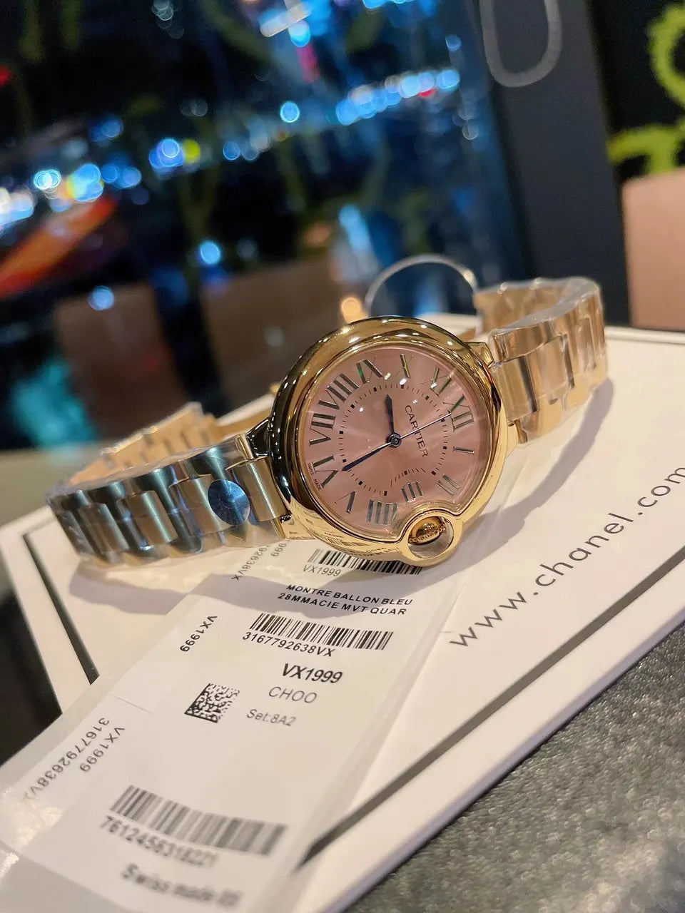 Cartier Gold Pink Dial - Hình 2