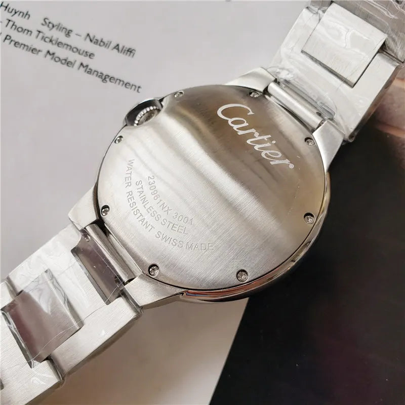 Cartier Ballon Bleu Silver Roman Dial Stainless Steel - Hình 5