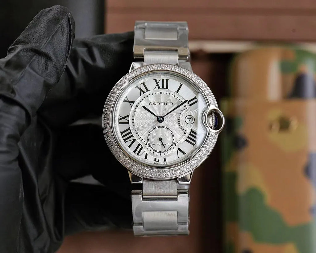 Cartier Ballon Bleu Diamond Steel - Hình 8