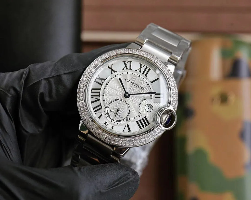 Cartier Ballon Bleu Diamond Steel - Hình 3