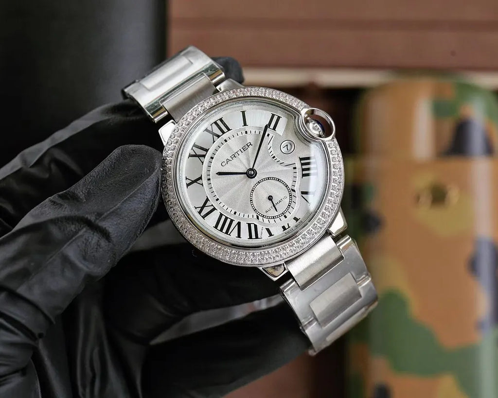 Cartier Ballon Bleu Diamond Steel - Hình 4