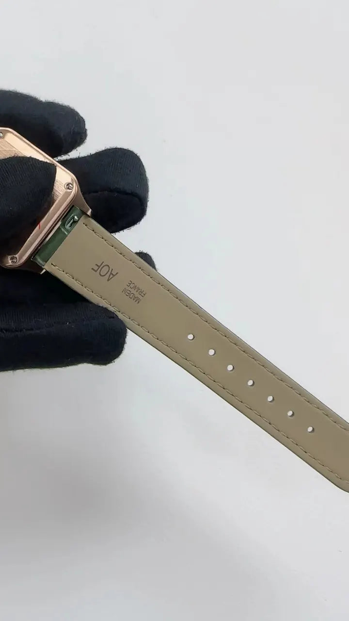 Cartier Olive Green Leather Watch - Hình 4