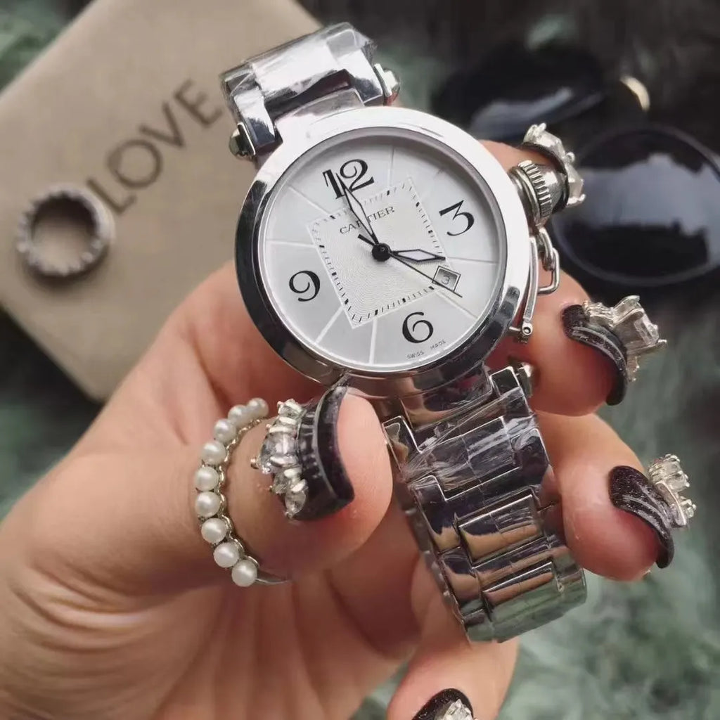 Cartier Pasha Silver Dial Steel - Hình 3
