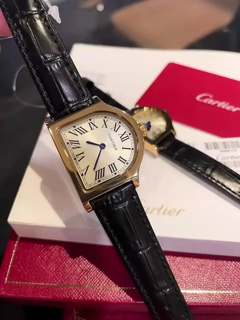 Cartier Gold Tortue Black Leather