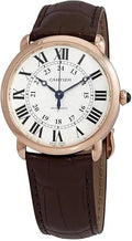Cartier Ronde Solo Rose Gold Brown Leather Watch