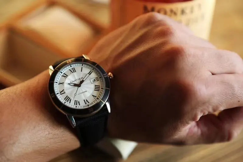 Cartier Black Bezel Watch - Hình 6