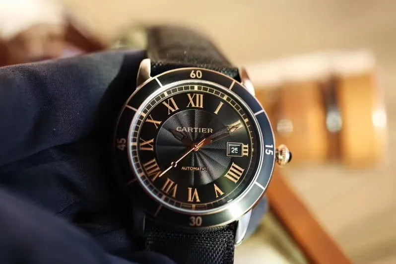 Cartier Black Dial Gold - Hình 6