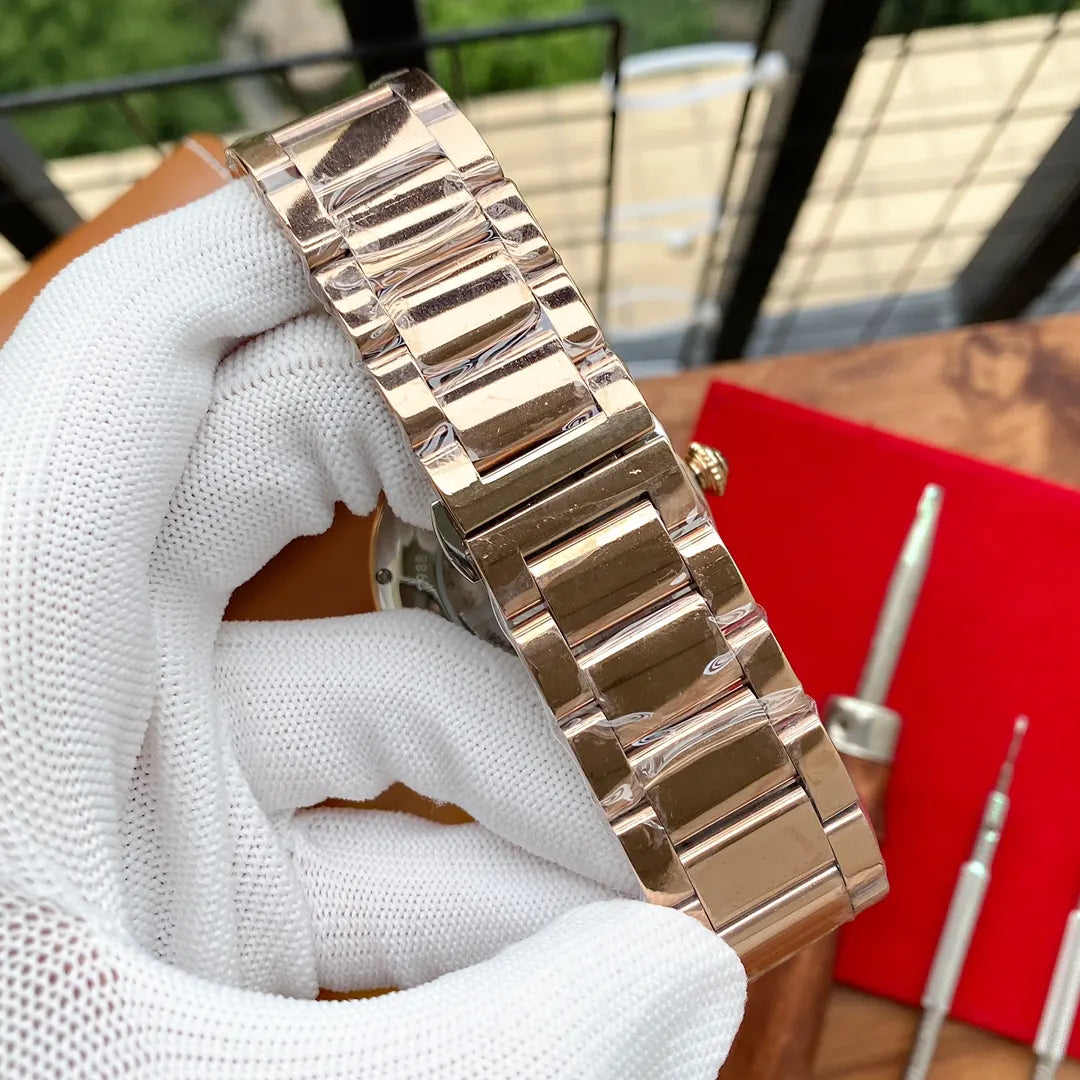 Cartier Rose Gold Diamond Watch - Hình 4