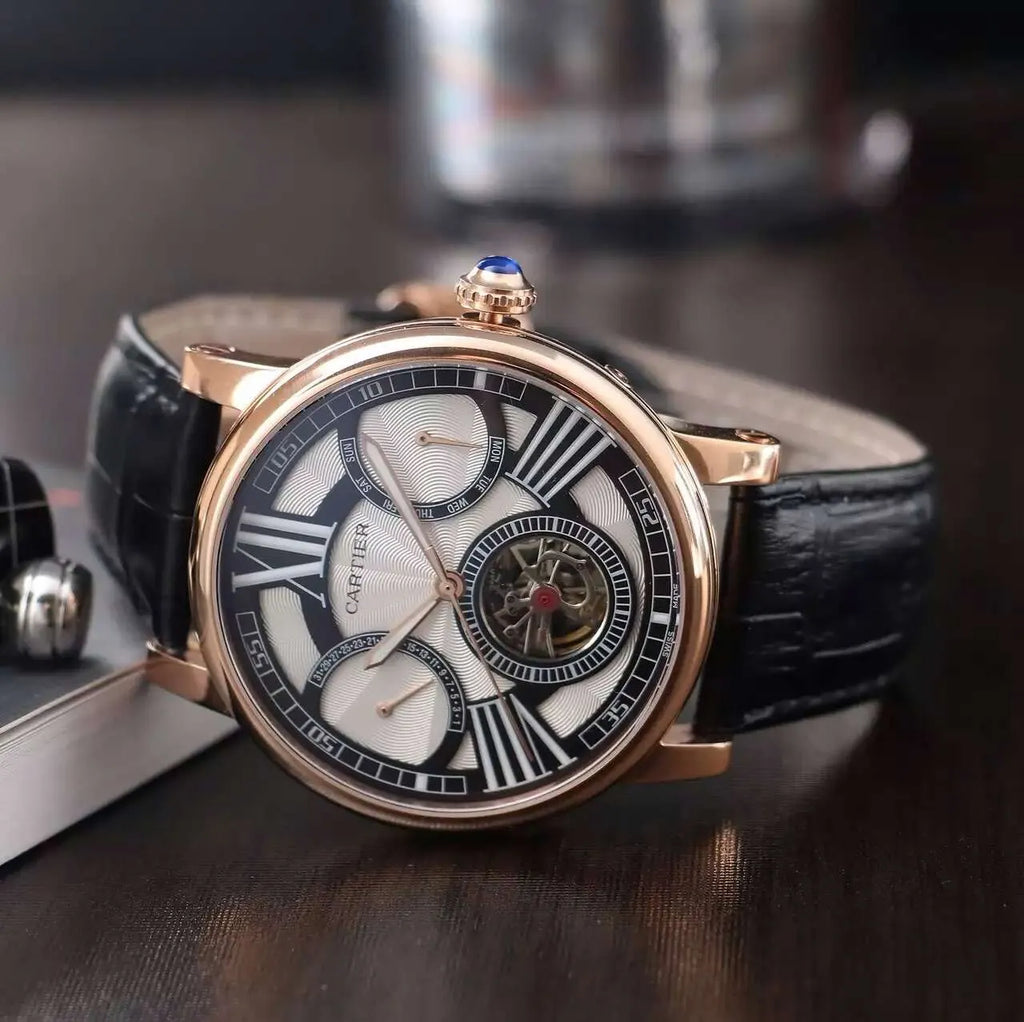 black Cartier Rose Gold Tourbillon - Hình 2