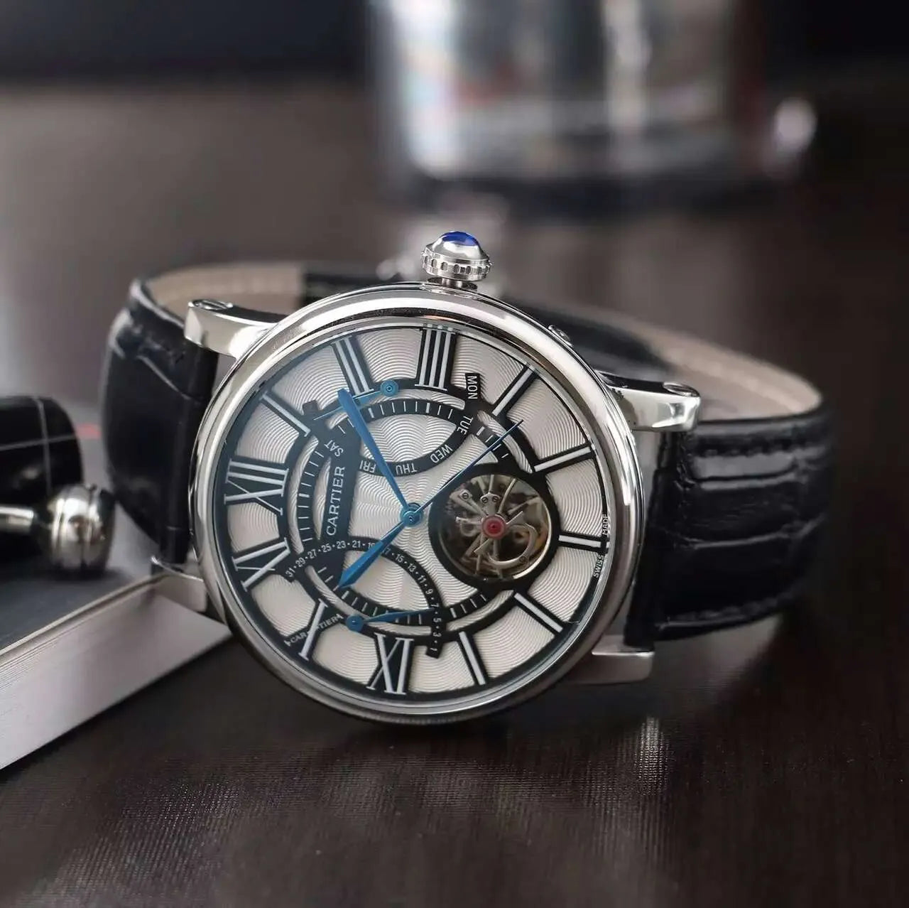 Cartier Silver Dial Tourbillon - Hình 3