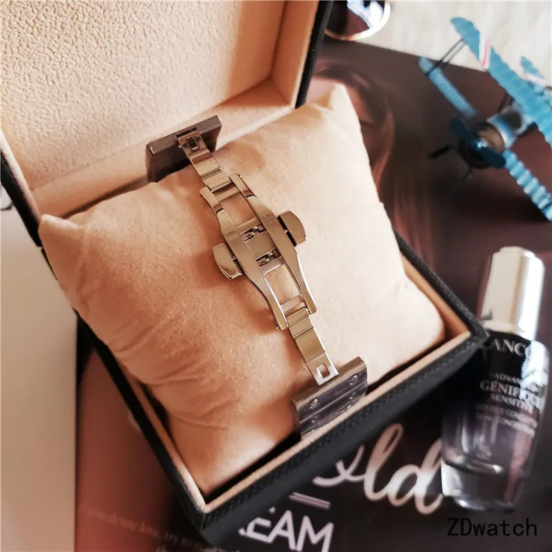 Cartier Santos Silver Blue - Hình 5