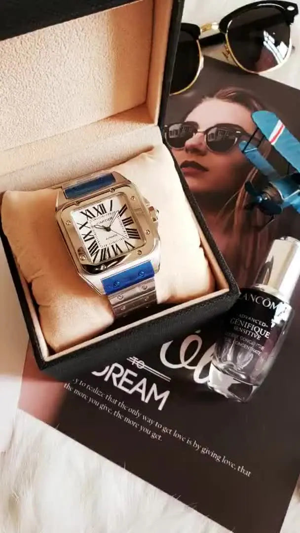 Cartier Santos Silver Blue