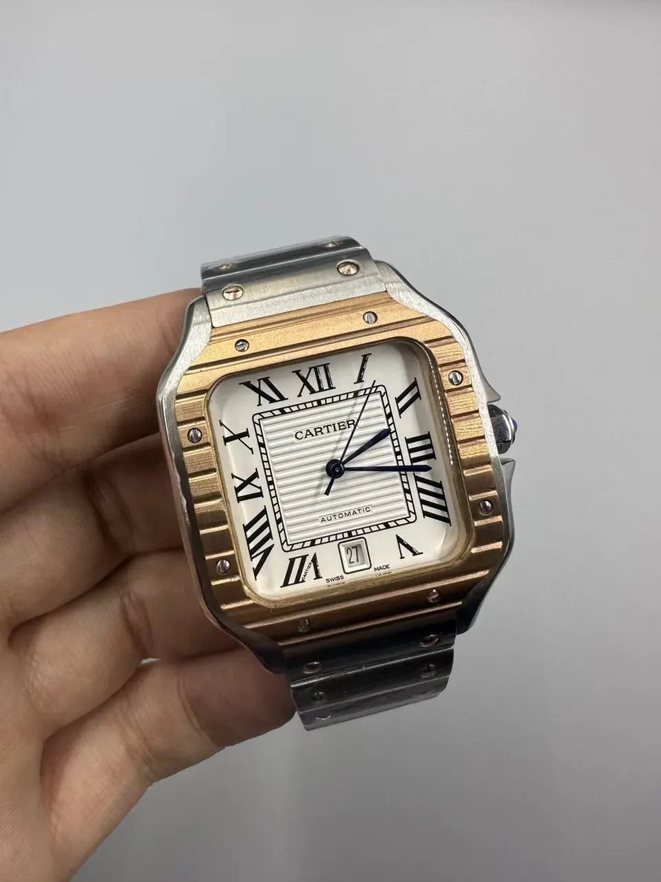 stainless Cartier Santos Two-Tone - Hình 3