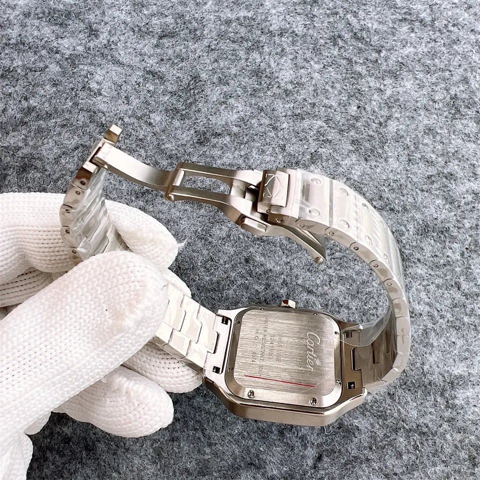 Cartier Santos Gray Dial Steel - Hình 5