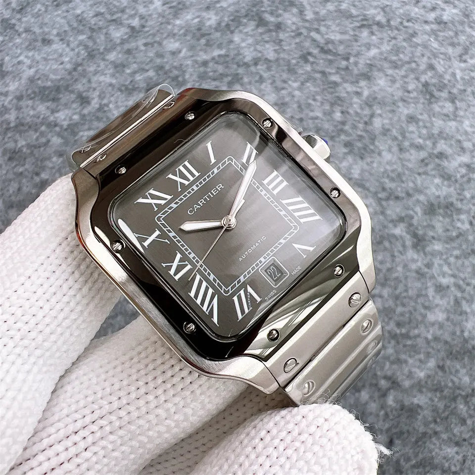 Cartier Santos Gray Dial Steel - Hình 6