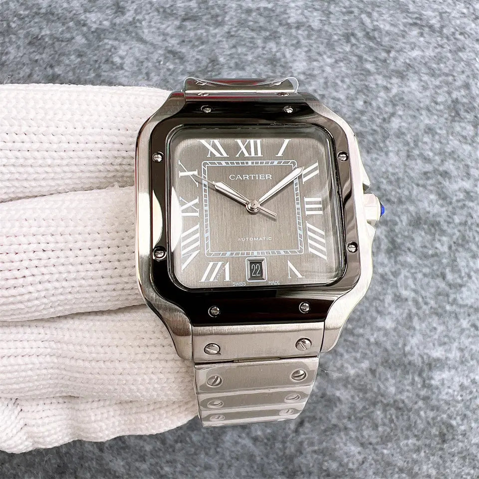 Cartier Santos Gray Dial Steel - Hình 2