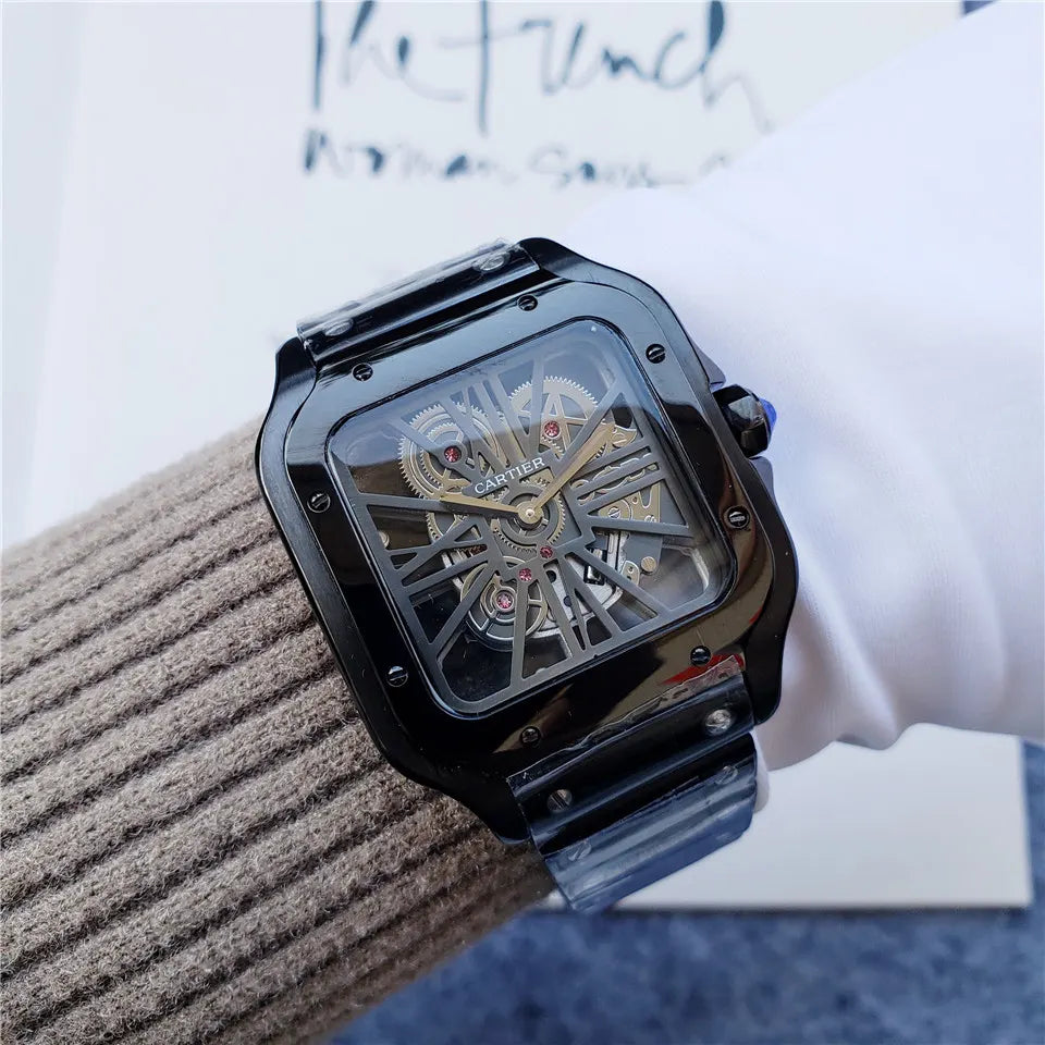 Cartier Santos Black Skeleton - Hình 3
