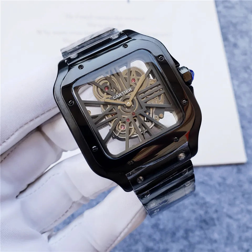 Cartier Santos Black Skeleton - Hình 6