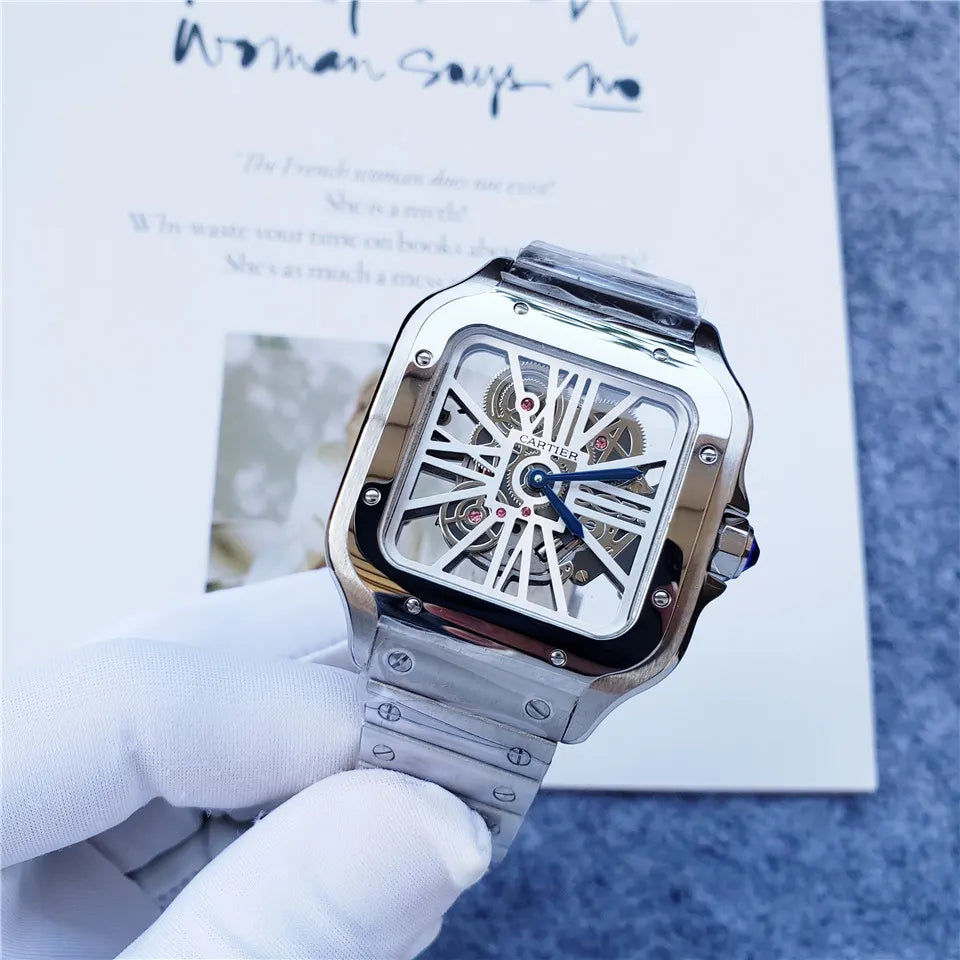 Cartier Santos Skeleton Steel - Hình 9