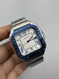 Cartier Santos Blue Bezel