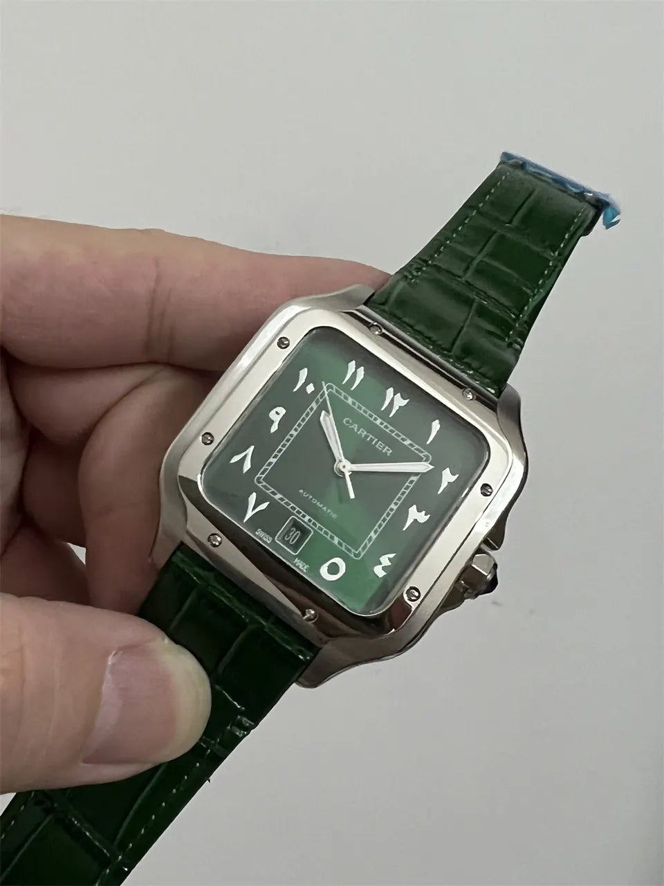 Cartier Santos Green Dial Arabic - Hình 2