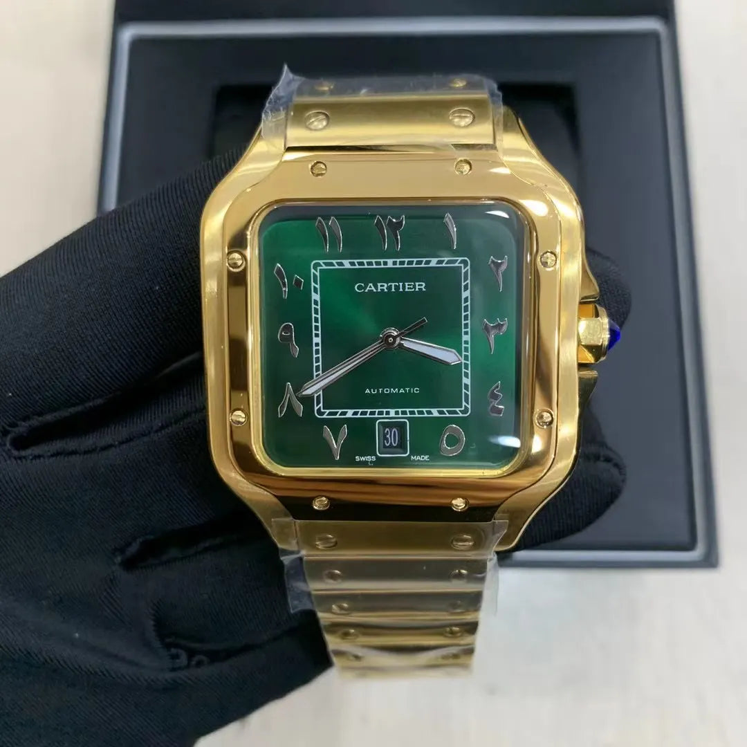 Cartier Santos Green Arabic Dial - Hình 3