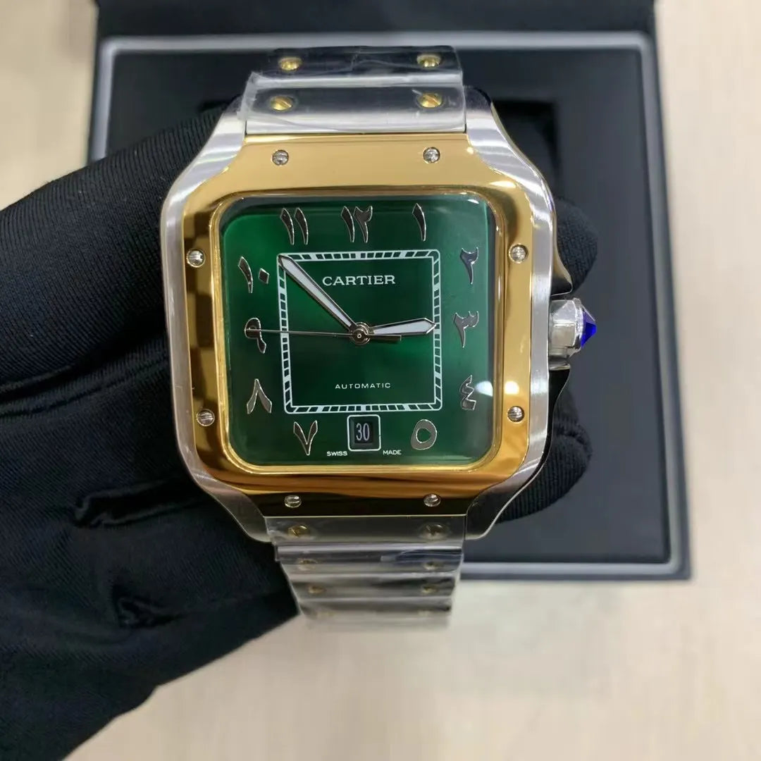 Cartier Santos Green Arabic Dial