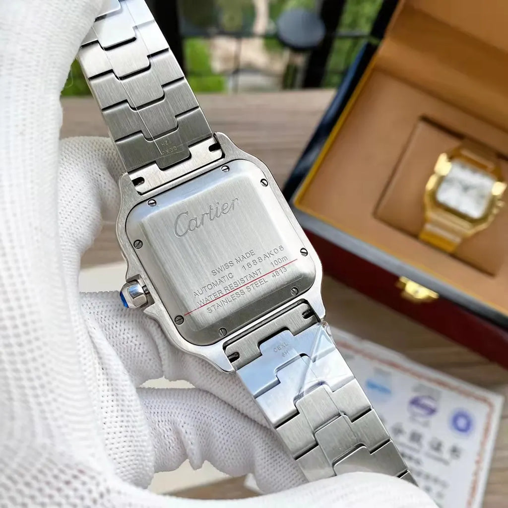 Cartier Santos Blue Dial Steel - Hình 2