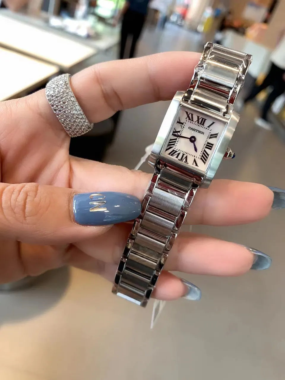 Cartier Diamond Stainless Steel Watch - Hình 6