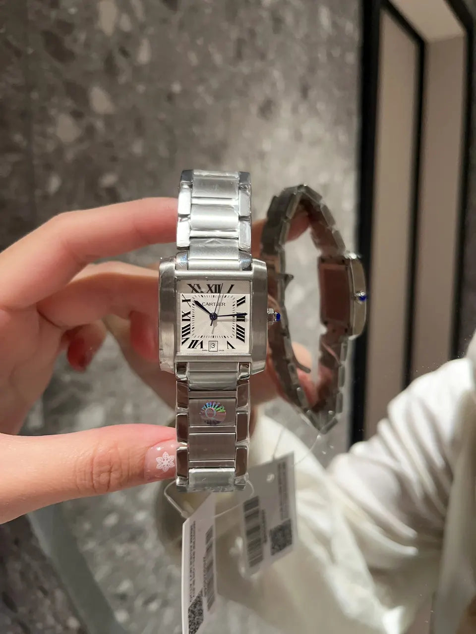 Cartier Diamond Stainless Steel Watch - Hình 3