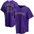 nike mlb Rockies Blackmon Purple Jersey